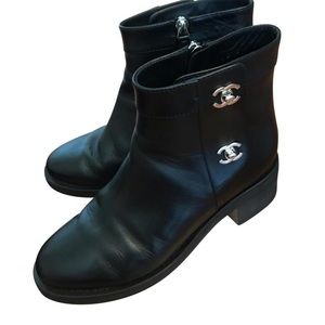 chanel turnlock boots
